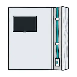 Schematic: a cable hidden inside the wall
