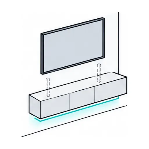 Schematic icon: Media Wall & Floating Console Installation