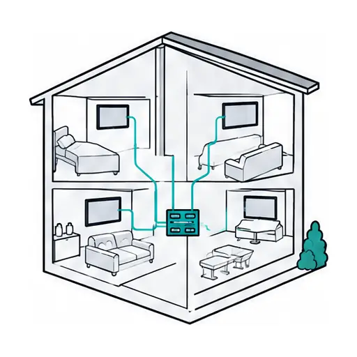 Schematic icon: New-Home TV Setup for Recent Builds