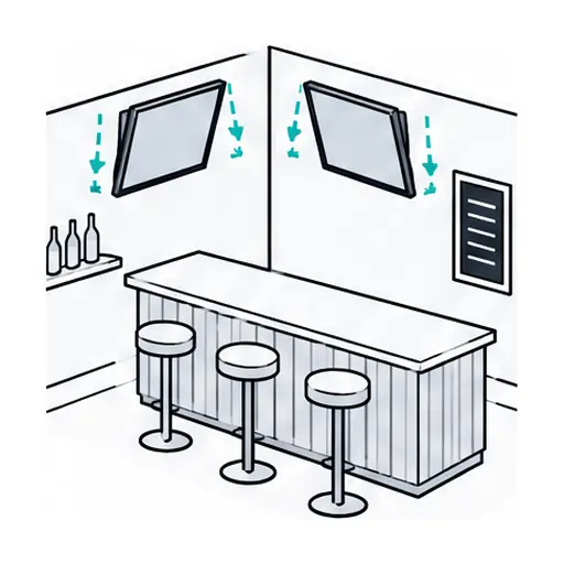 Schematic icon: Retail & Restaurant TV Installation