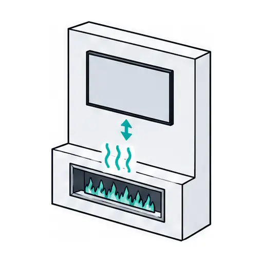 Schematic icon: TV Above a Fireplace
