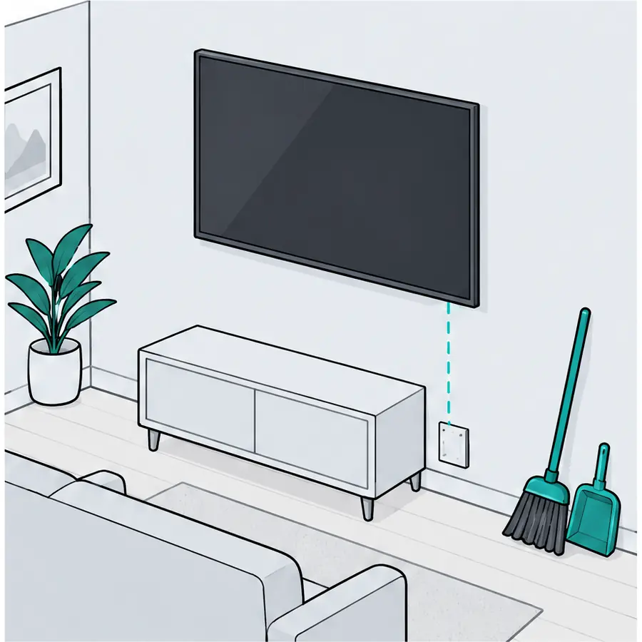 Illustration: step 4 — Hang, test, tidy