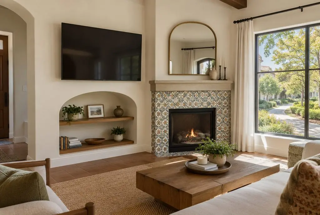 Illustration: a wall-mounted TV in a typical Westpark home